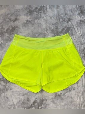 Lululemon Neon Yellow Wide Waistband Shorts